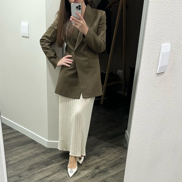 ZARA WOOL BLEND PINSTRIPE JACKET ZW COLLECTION - Picture 5 of 10